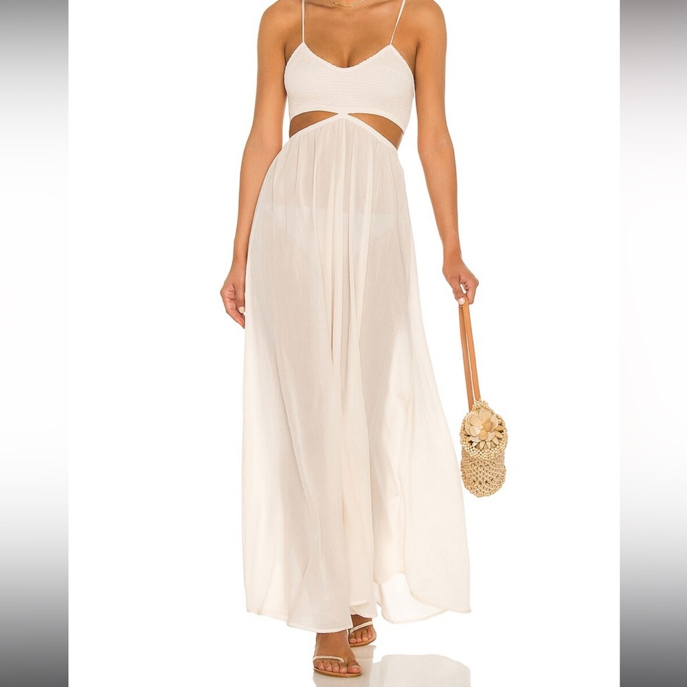 Revolve Indah Smocked Maxi Dress Opal Long Flowy Beach Summer Vacation Pregnacy - Picture 1 of 3